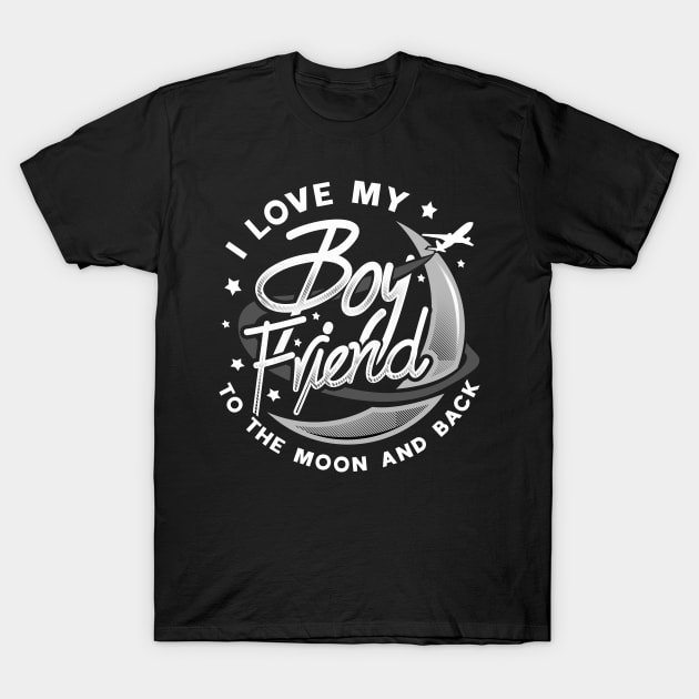 'I Love Him To Moon And Back' Boyfriend Girlfriend T-Shirt by ourwackyhome